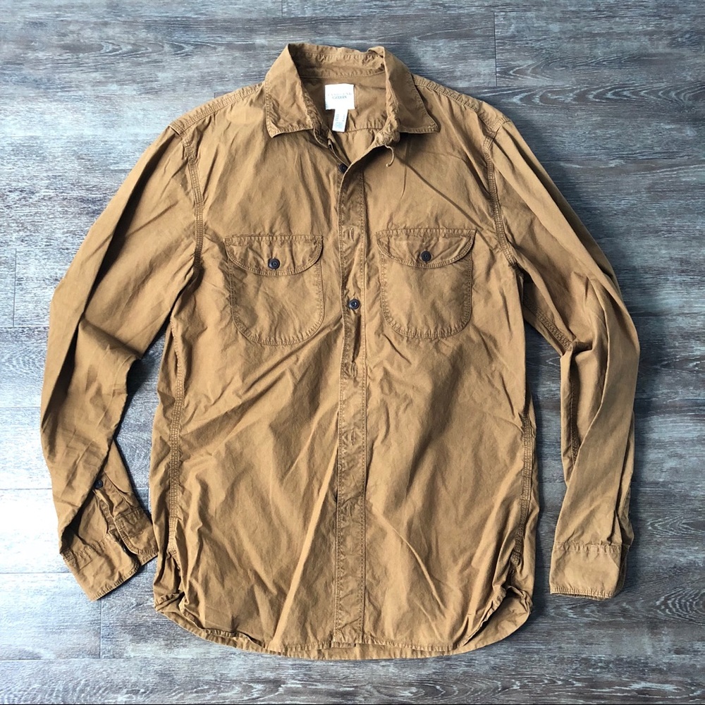 Lands End Canvas Camp Shirt, brown, Medium